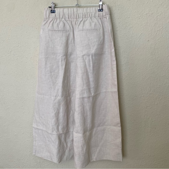 GAP 100% Linen Culottes High Waist Pleated Wide Leg Cropped Pant Size 2 - Picture 3 of 12